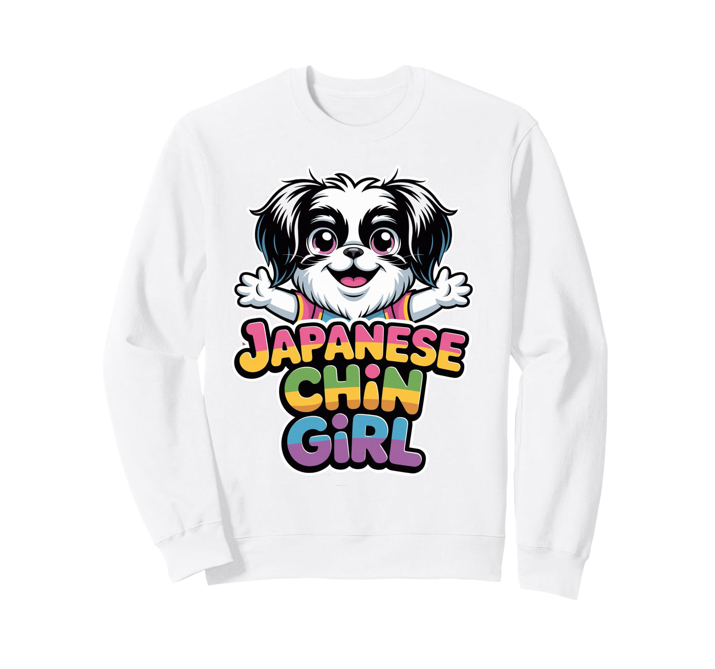 Womens Japanese Chin Toy Canine Cartoon Sweatshirt - Trendy Graphic Unisex - T-Shirt, Sweatshirt, Hoodie