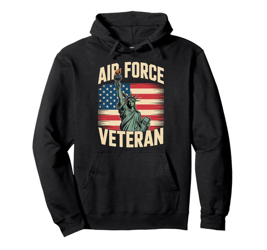 Air Force Veteran Us American Flag Dad Hoodie - Novelty Apparel for Adults - T-Shirt, Sweatshirt, Hoodie