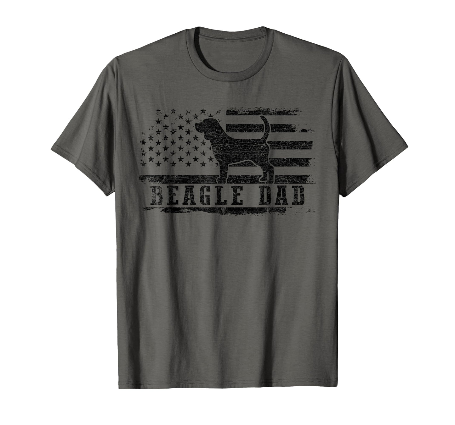 Beagle Dad Distressed American Flag T-Shirt - Novelty Apparel Unisex - T-Shirt, Sweatshirt, Hoodie