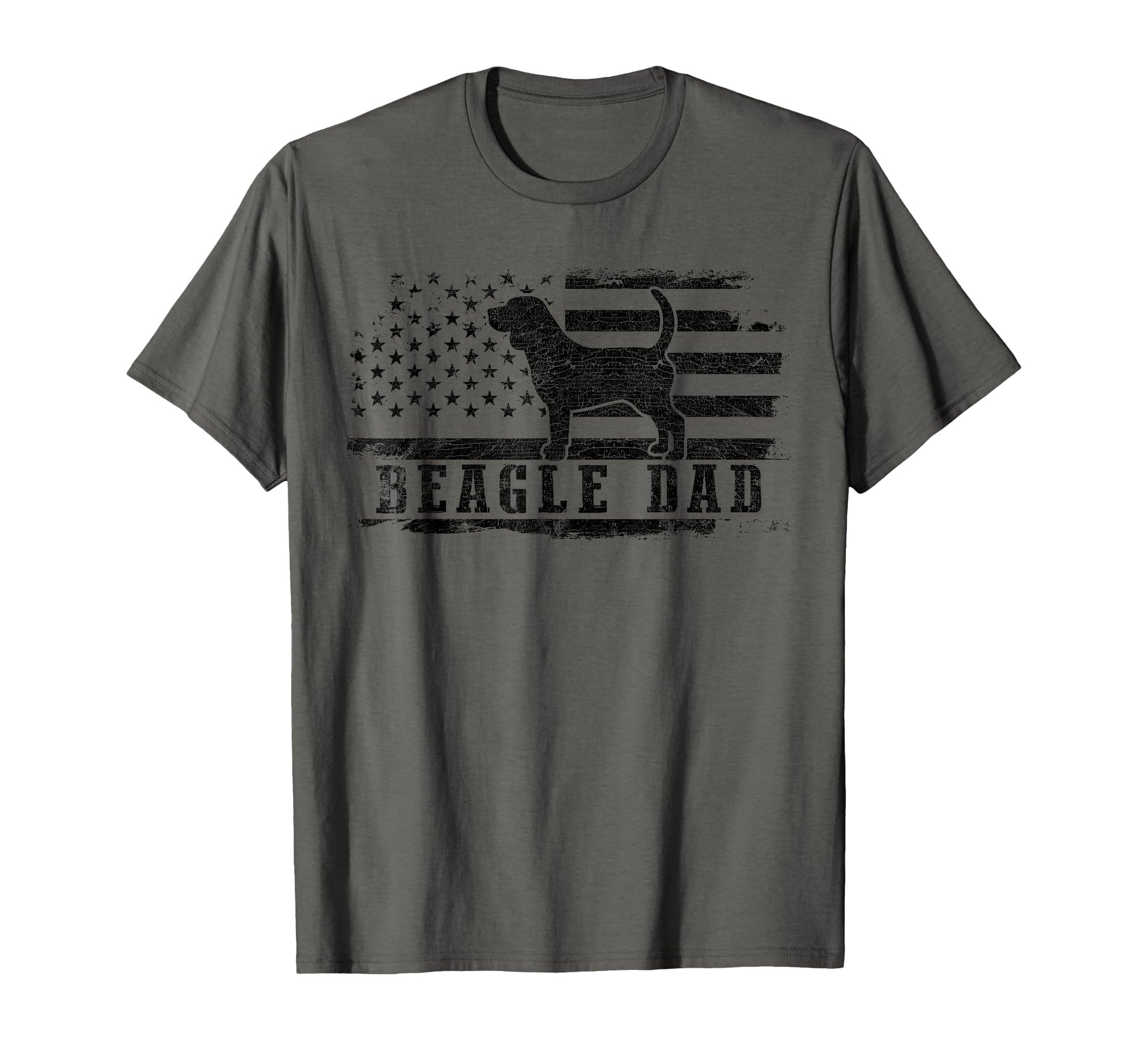 Beagle Dad Distressed American Flag T-Shirt - Novelty Apparel Unisex - T-Shirt, Sweatshirt, Hoodie
