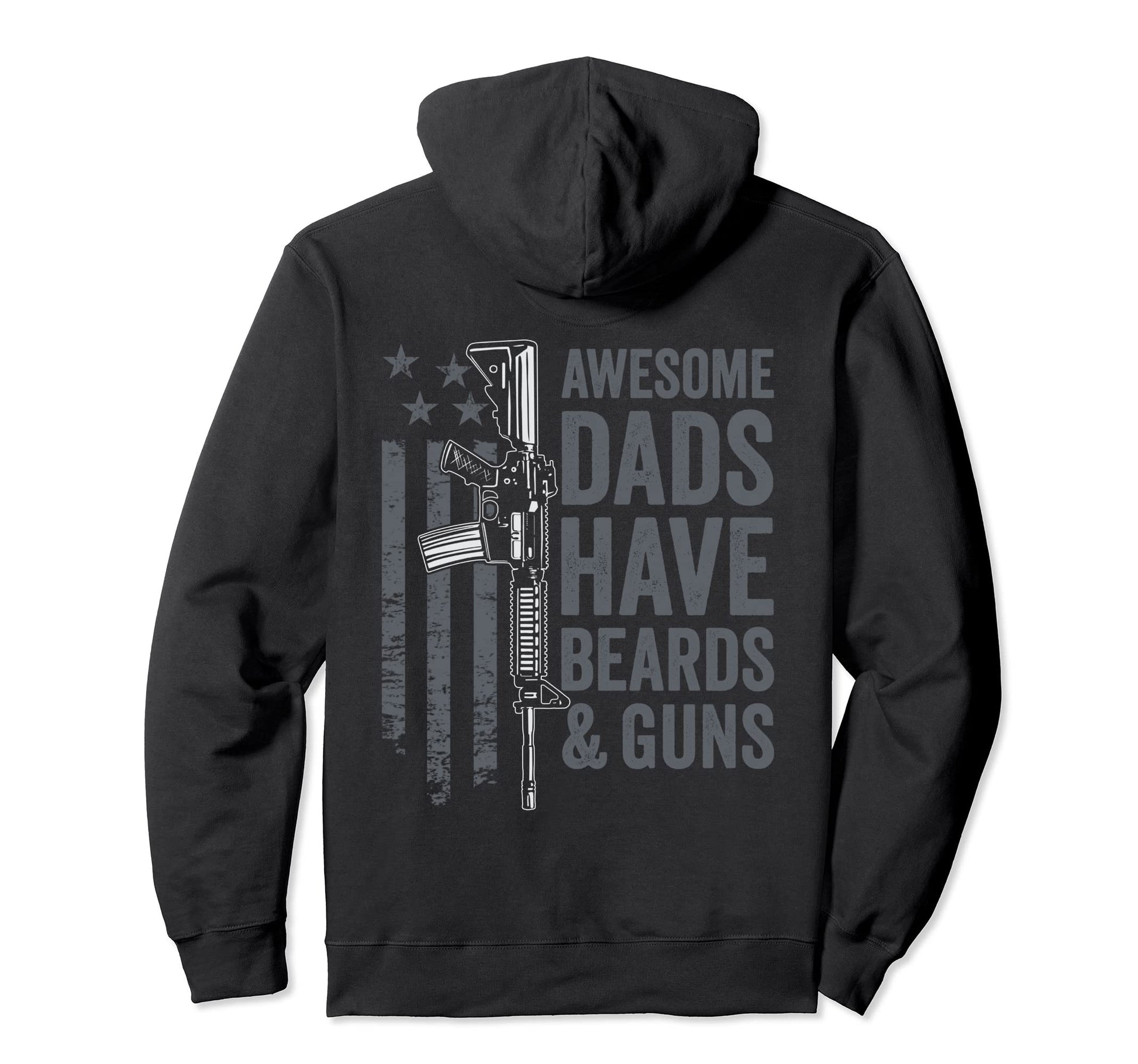 Awesome Dads Have Beards Guns Mens Dad Hoodie - Fun Novelty Design Unisex - T-Shirt, Sweatshirt, Hoodie