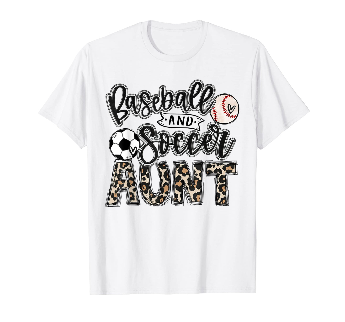 Baseball And Soccer Aunt Both Nephew T-Shirt - Custom Art Print for Adults - T-Shirt, Sweatshirt, Hoodie