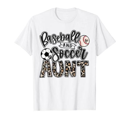 Baseball And Soccer Aunt Both Nephew T-Shirt - Custom Art Print for Adults - T-Shirt, Sweatshirt, Hoodie