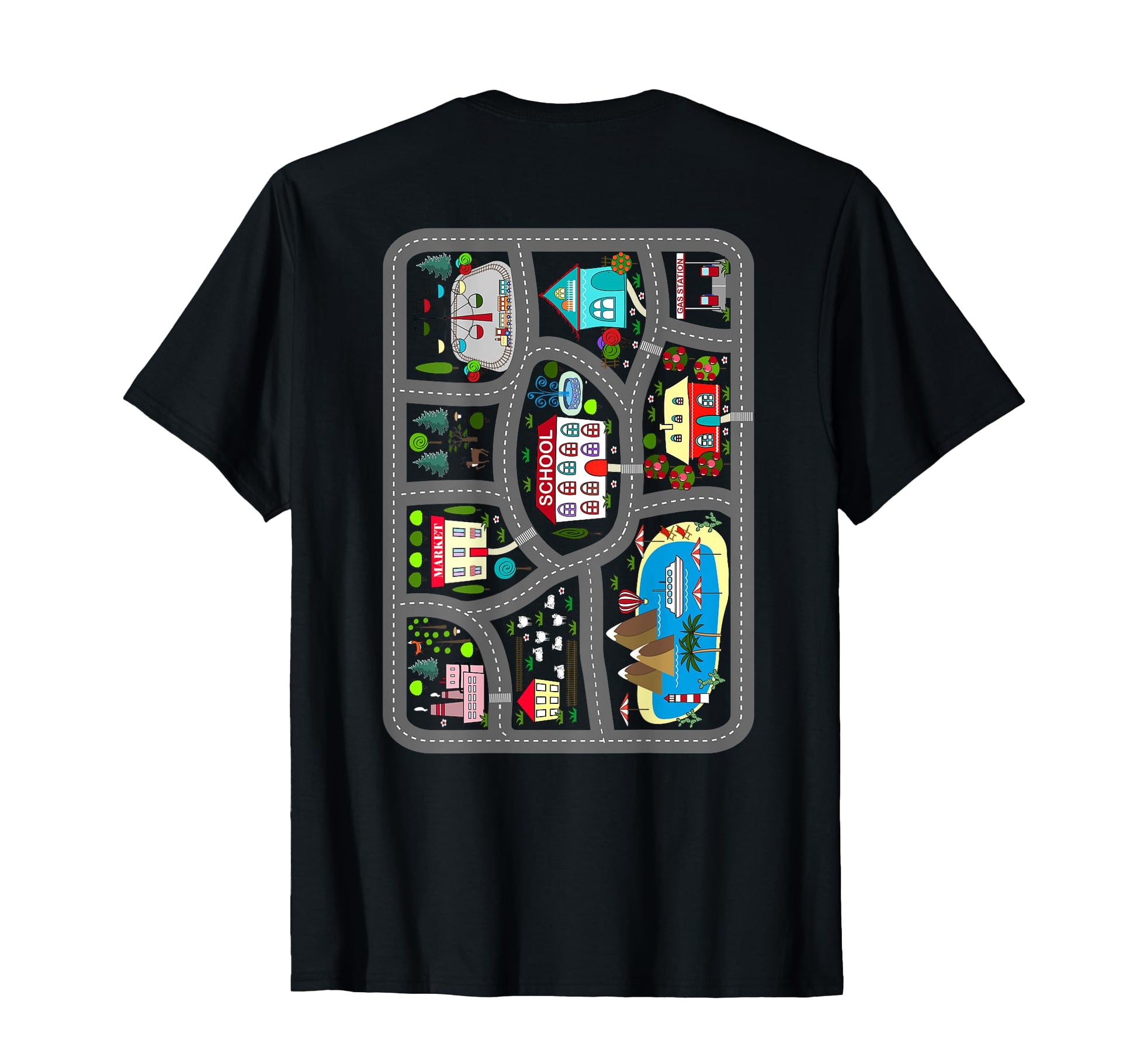 Play Car Dads Back Road Map Race Track T-Shirt - Unique Graphic Unisex - T-Shirt, Sweatshirt, Hoodie