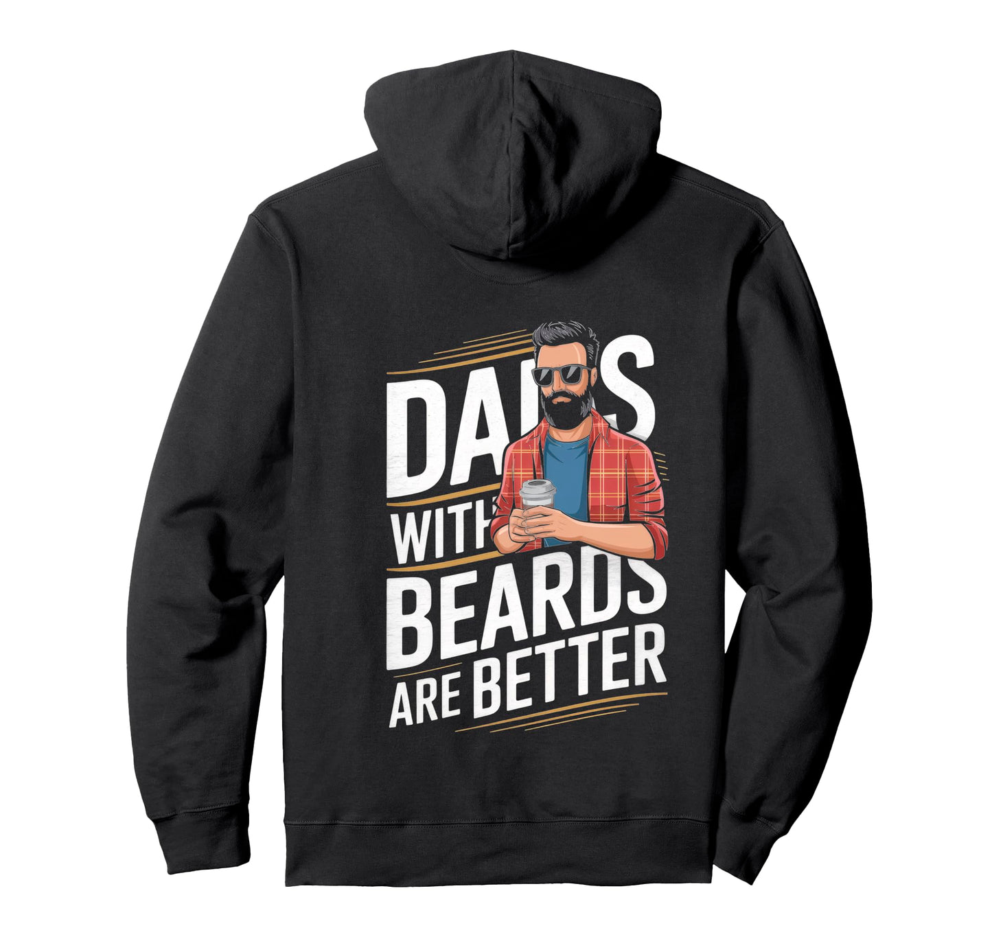 Dads Beards Are Better Coffee Guy Hoodie - Minimalist Print Unisex - T-Shirt, Sweatshirt, Hoodie