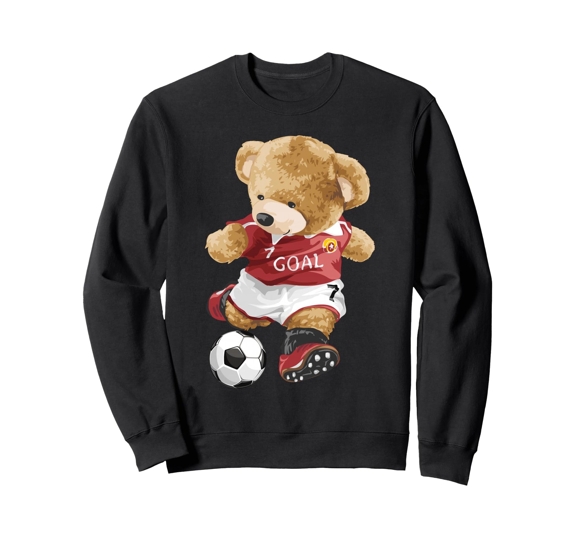 Teddy Bear Playing Soccer Sweatshirt - Unique Graphic Unisex - T-Shirt, Sweatshirt, Hoodie