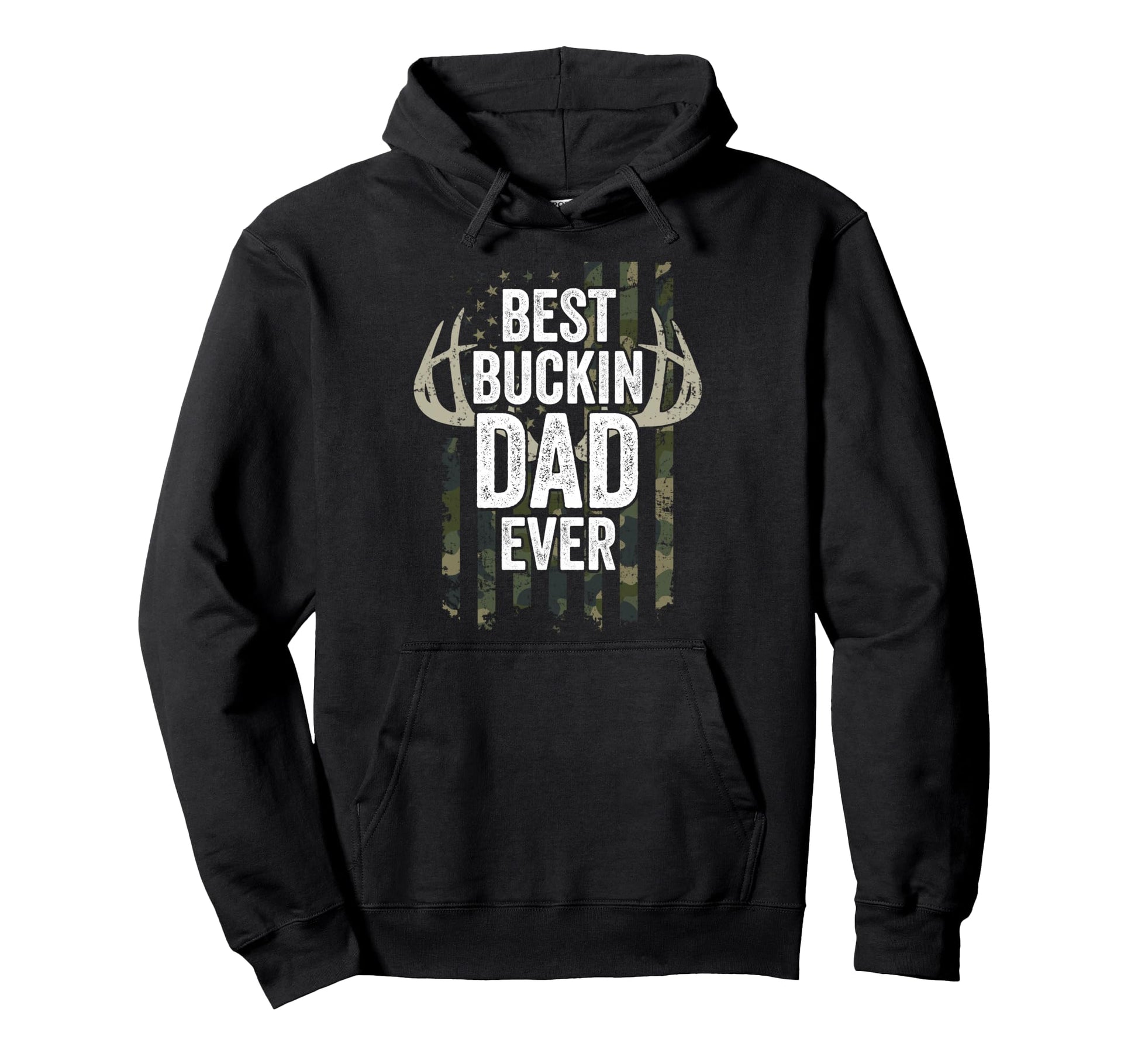 Best Buckin Dad Ever Whitetail Buck Deer Hoodie - Graphic Print for Adults - T-Shirt, Sweatshirt, Hoodie