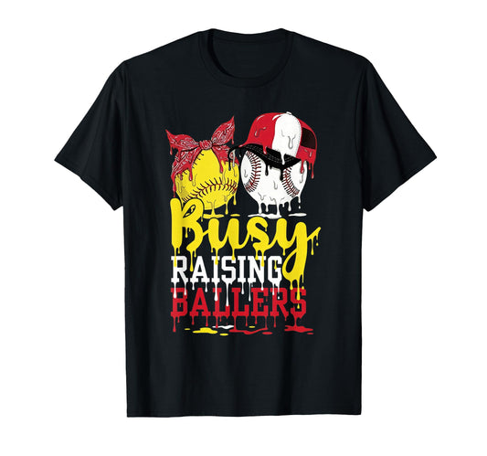 Baseball Softball Drip Ice Cream Busy T-Shirt - Custom Art Print Unisex - T-Shirt, Sweatshirt, Hoodie