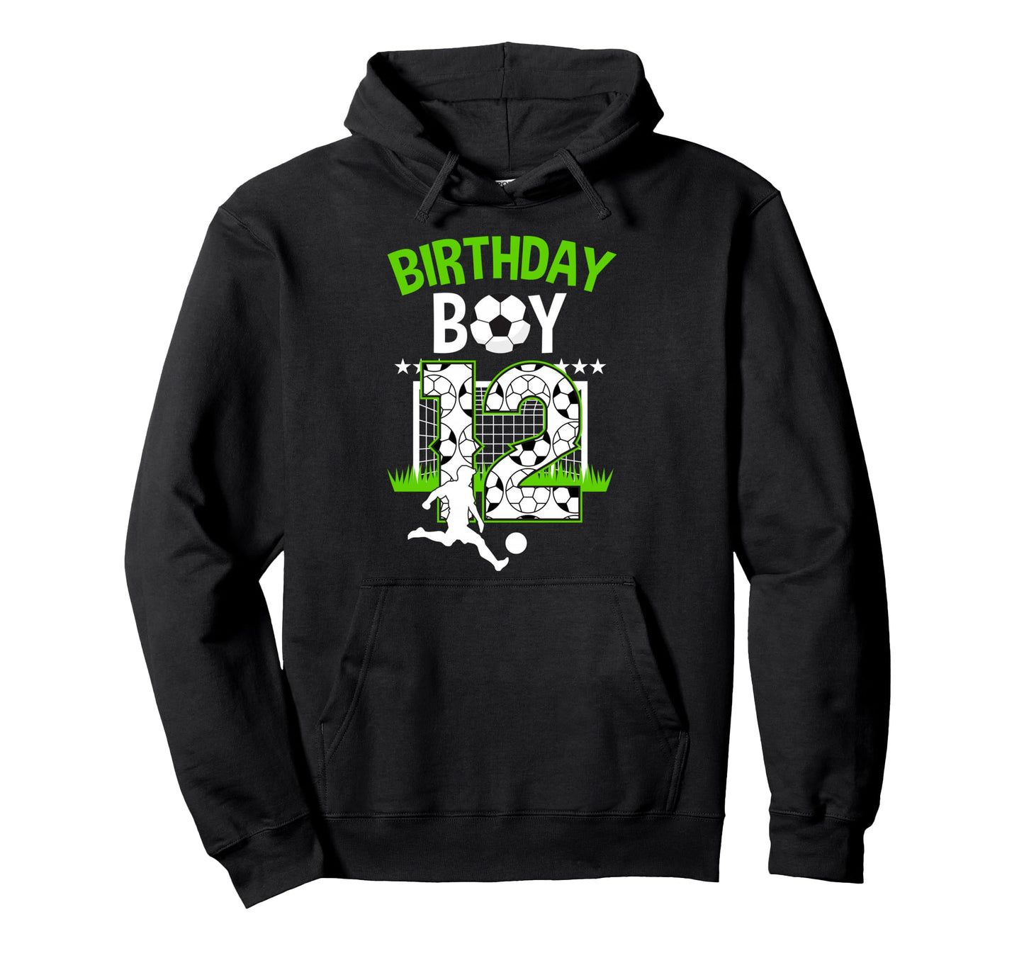 Birthday Soccer 12 Year Old Who Hoodie - Aesthetic Graphic for Adults - T-Shirt, Sweatshirt, Hoodie