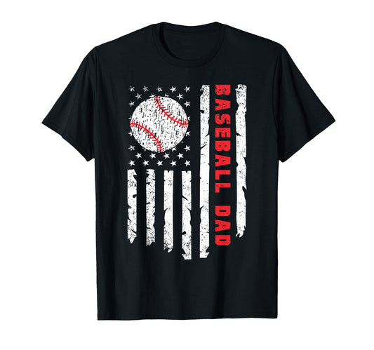 Baseball Dad Usa American Flag T-Shirt - Streetwear Style Men Women - T-Shirt, Sweatshirt, Hoodie