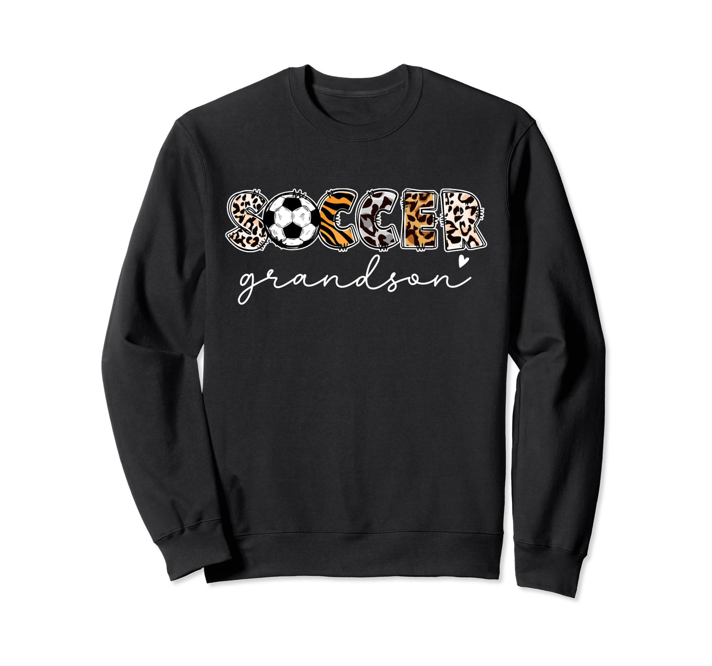 Soccer Grandson Leopard Funny Soccer Sweatshirt - Unique Graphic Men Women - T-Shirt, Sweatshirt, Hoodie