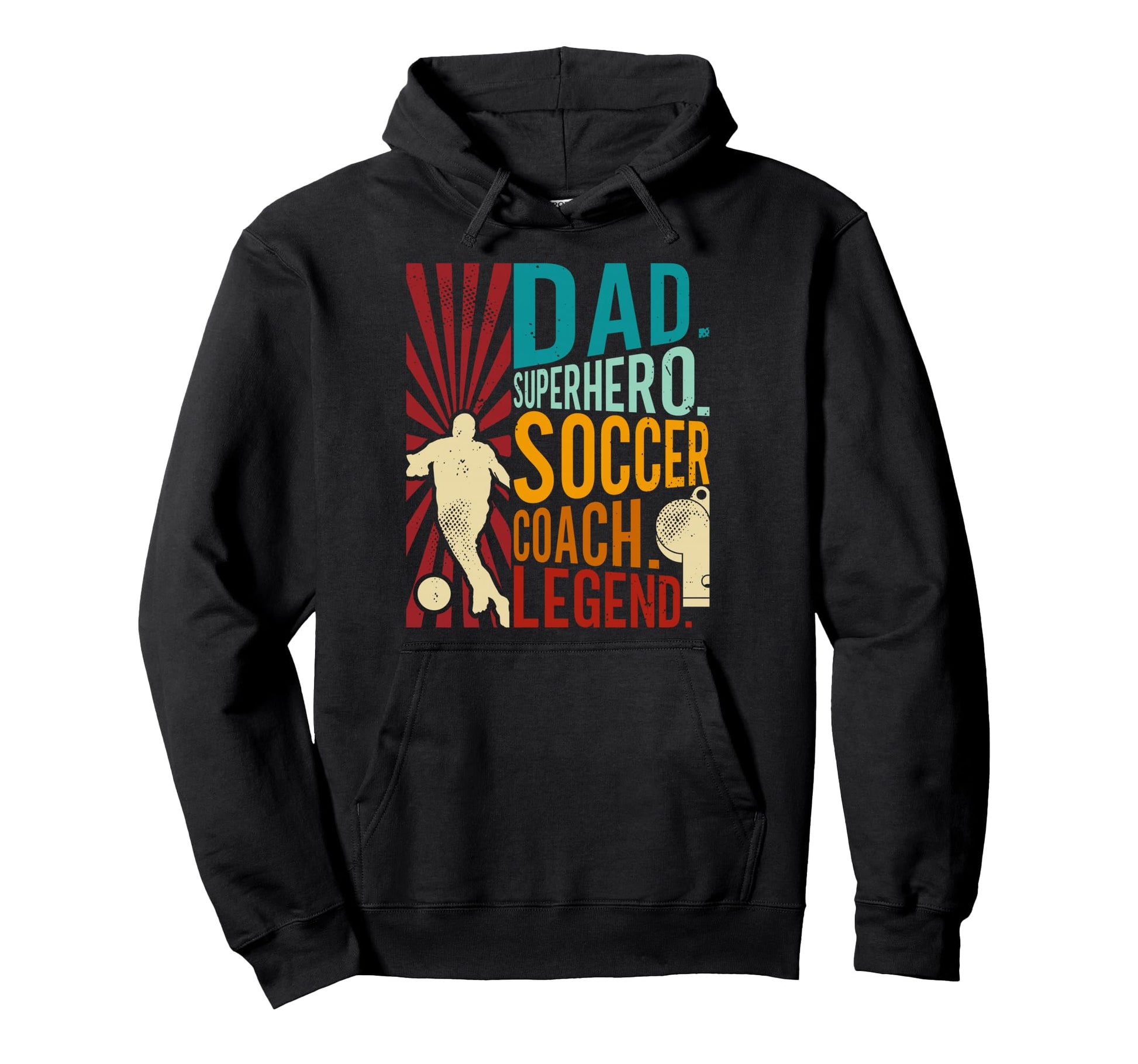 Soccer Coach Dad Superhero Father Hoodie - Streetwear Style Men Women - T-Shirt, Sweatshirt, Hoodie
