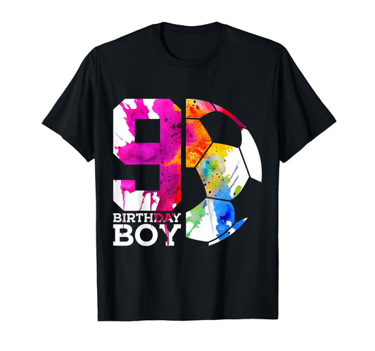 9 Birthday Soccer 9Th Birthday T-Shirt - Aesthetic Graphic Men Women - T-Shirt, Sweatshirt, Hoodie