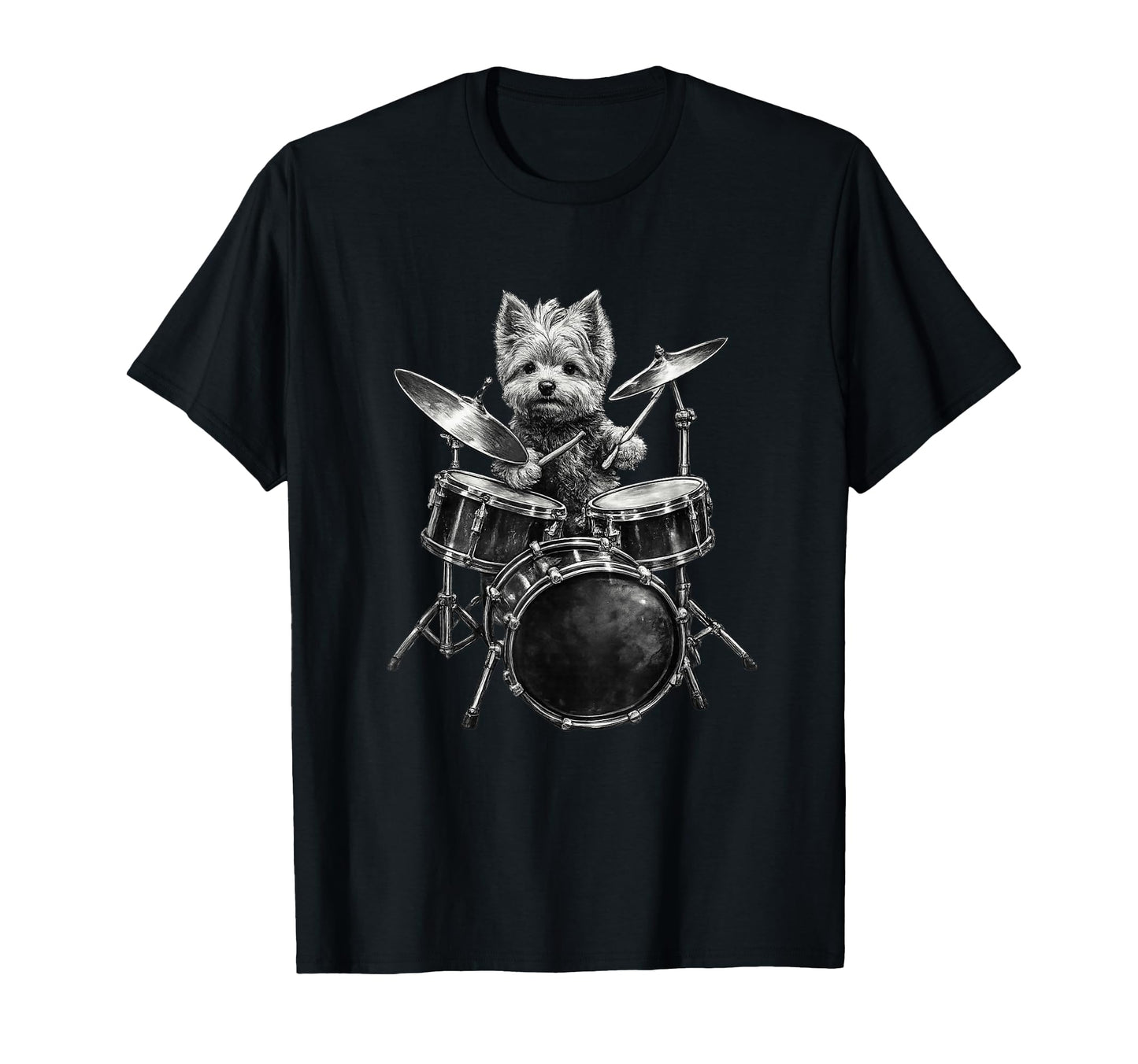 Hilarious Yorkshire Terrier Drummer T-Shirt - Streetwear Style Men Women - T-Shirt, Sweatshirt, Hoodie