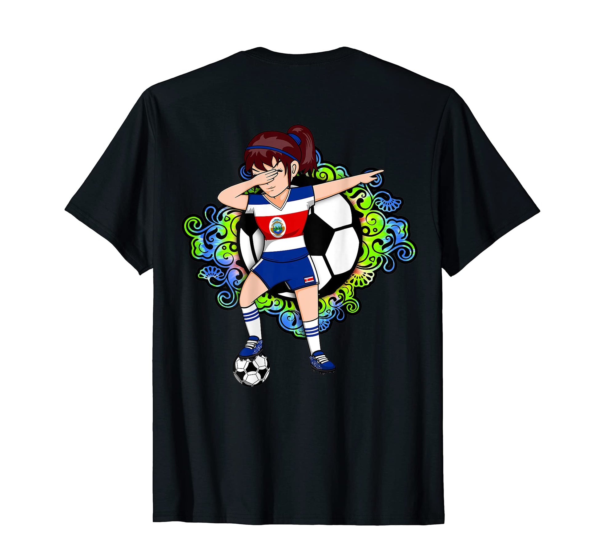 Dabbing Soccer Costa Rica Jersey Floral T-Shirt - Trendy Graphic Men Women - T-Shirt, Sweatshirt, Hoodie