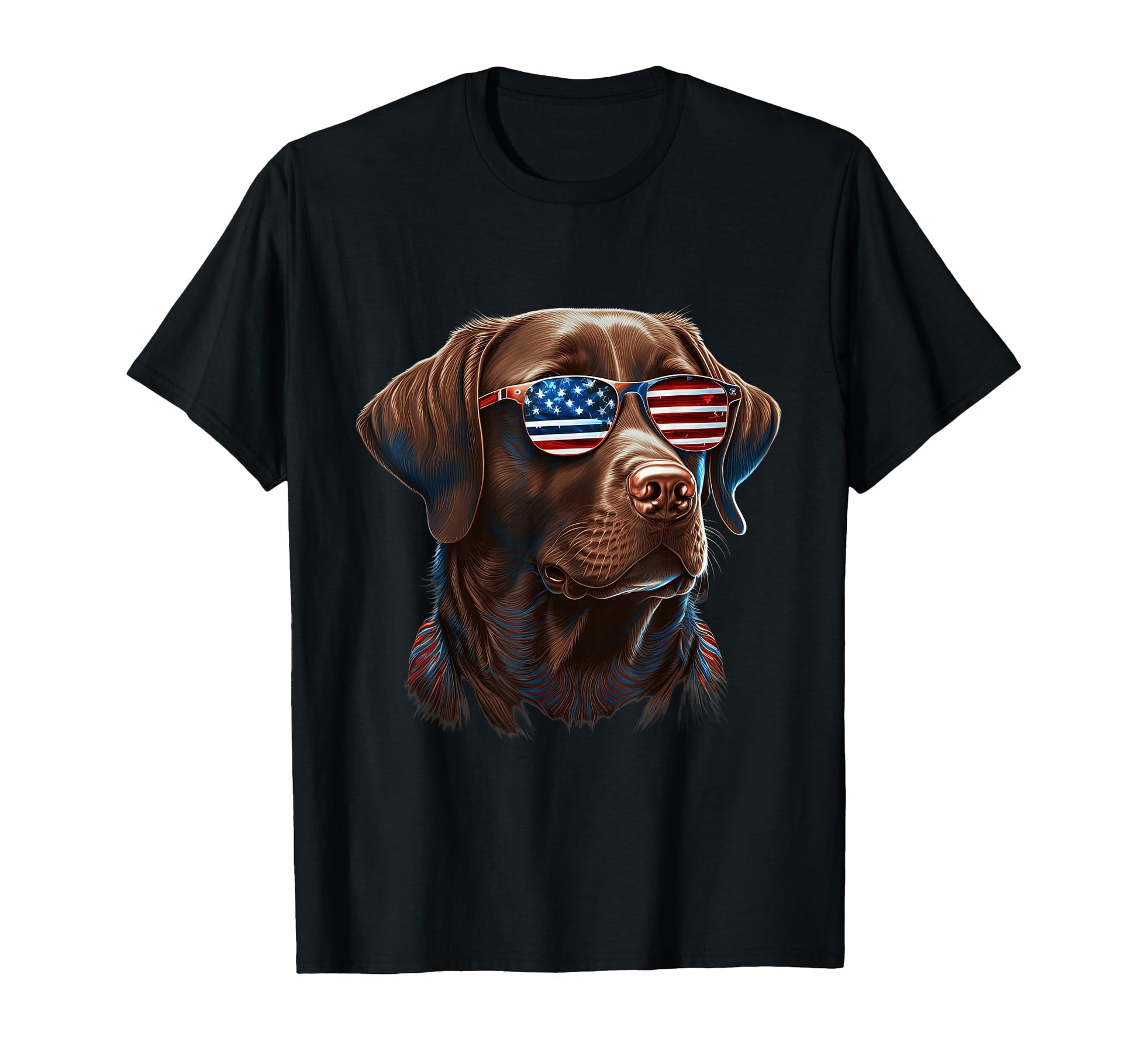 Chocolate Labrador Usa Sunglasses T-Shirt - Streetwear Style for Adults - T-Shirt, Sweatshirt, Hoodie