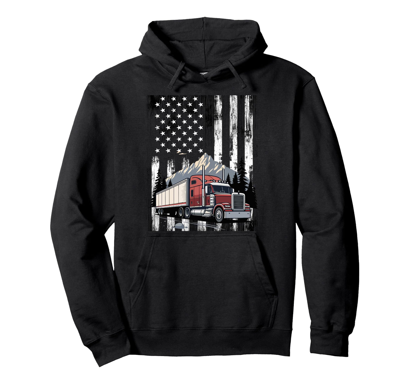 Trucker Grandpa Dad Truck Driver Art Hoodie - Unique Graphic for Adults - T-Shirt, Sweatshirt, Hoodie