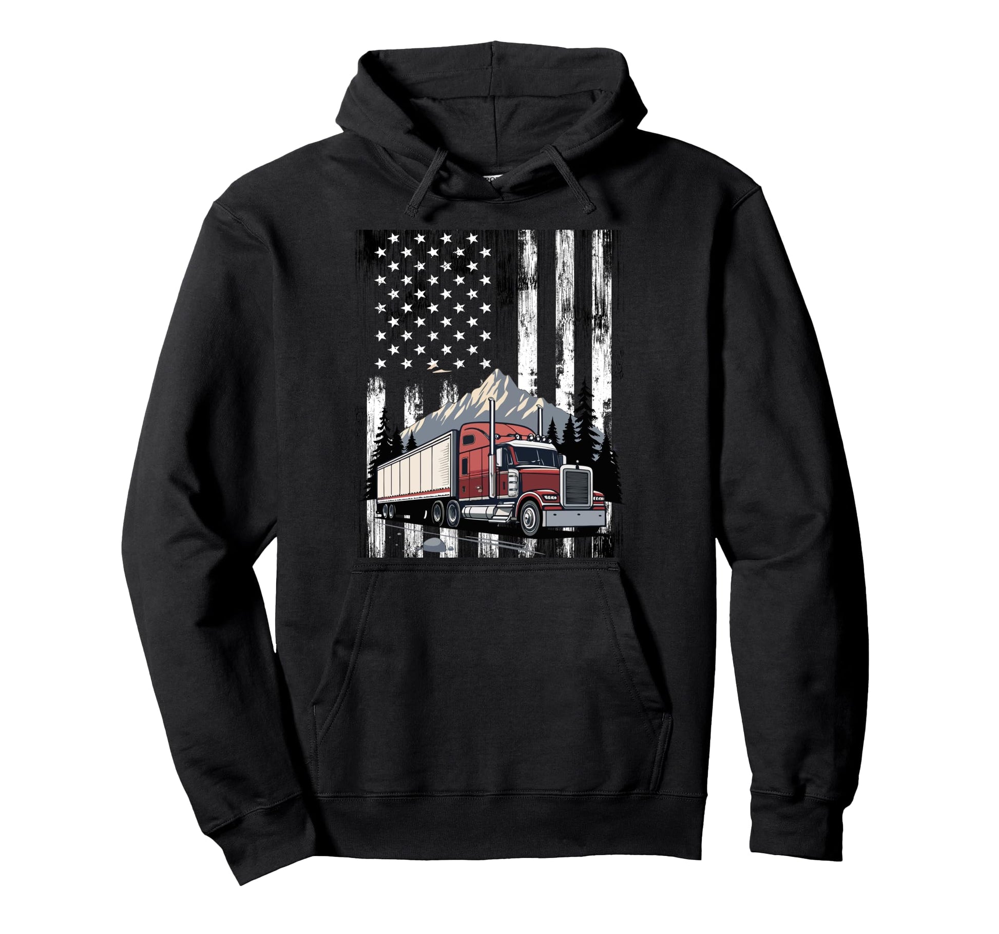 Trucker Grandpa Dad Truck Driver Art Hoodie - Unique Graphic for Adults - T-Shirt, Sweatshirt, Hoodie