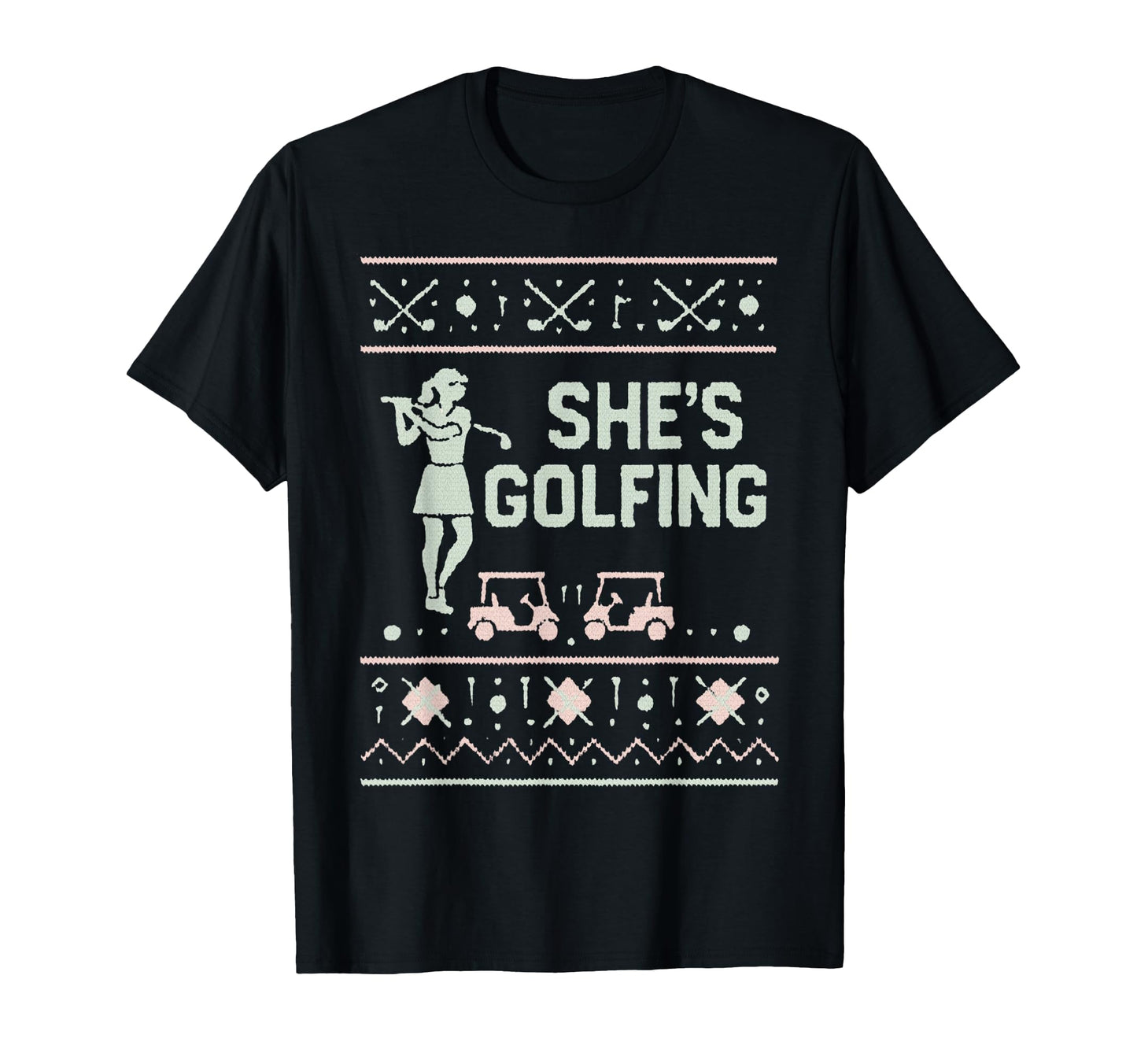 Shes Golfing Golfing Husband Golf Dad T-Shirt - Graphic Print Unisex - T-Shirt, Sweatshirt, Hoodie