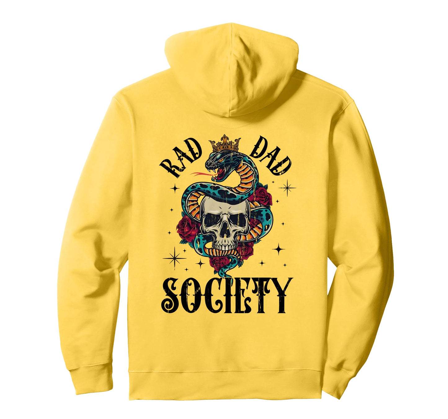 Rad Dad Society Dad Club Dad Life Back Hoodie - Minimalist Print for Adults - T-Shirt, Sweatshirt, Hoodie