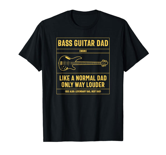 Bass Guitar Dad Definition Like T-Shirt - Minimalist Print Men Women - T-Shirt, Sweatshirt, Hoodie