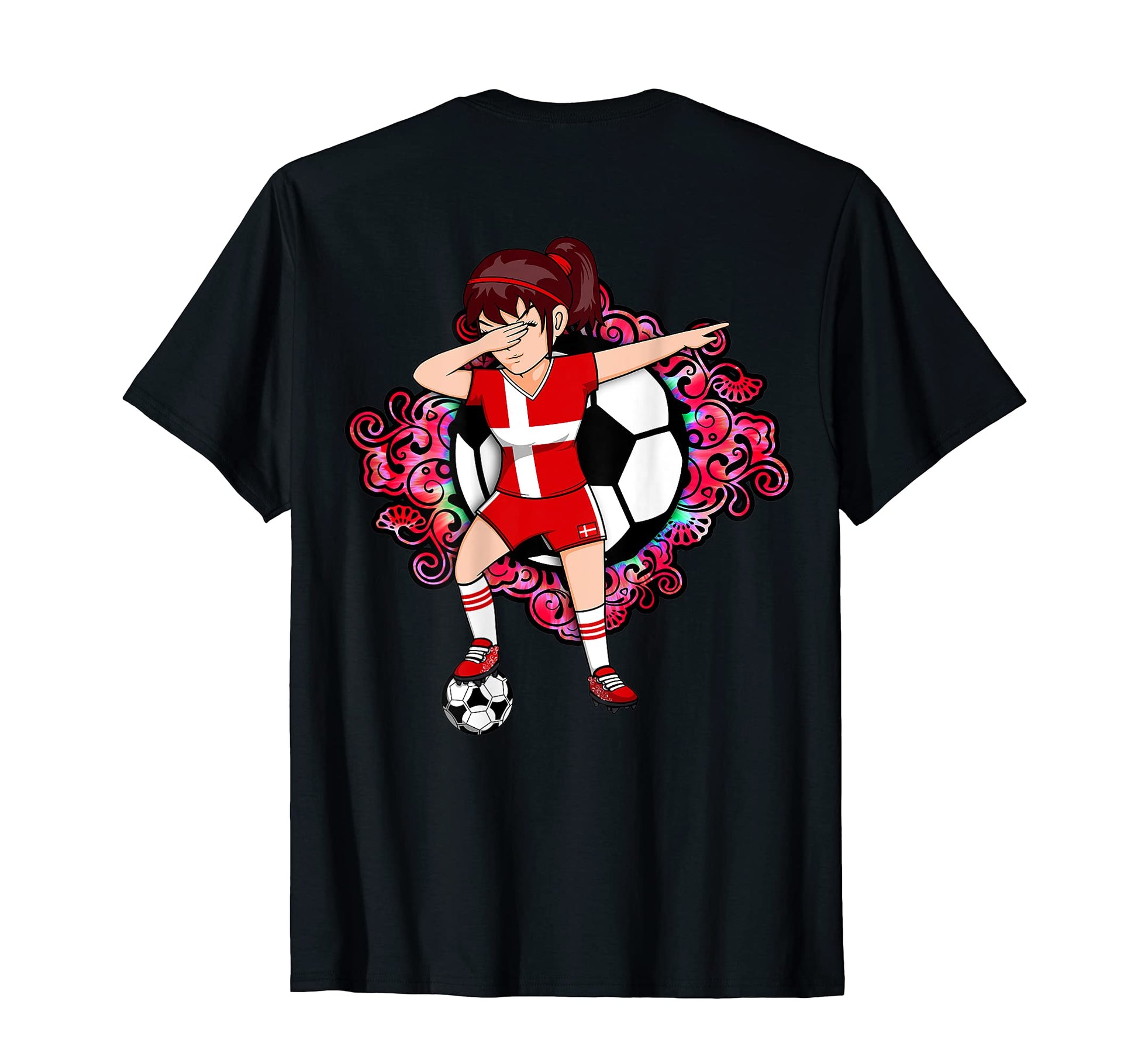 Dabbing Soccer Denmark Jersey Floral T-Shirt - Minimalist Print Men Women - T-Shirt, Sweatshirt, Hoodie