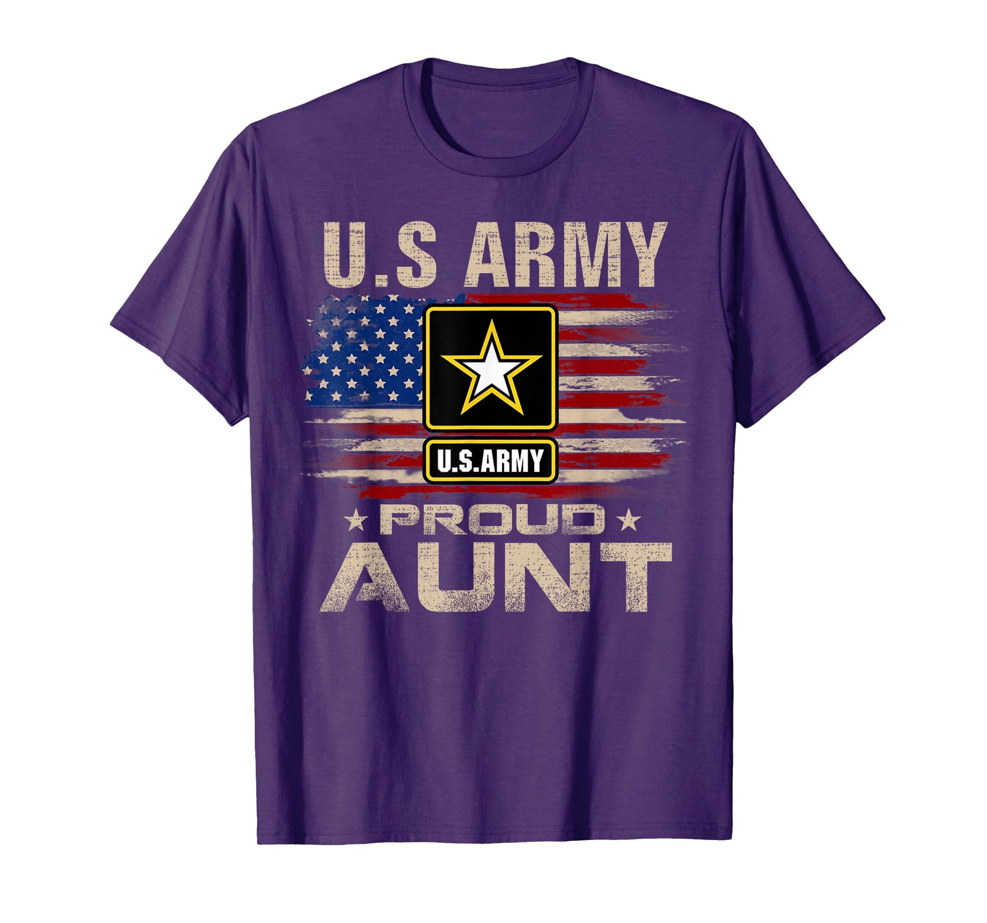 U S Army Proud Aunt American Flag T-Shirt - Casual Everyday Wear for Adults - T-Shirt, Sweatshirt, Hoodie