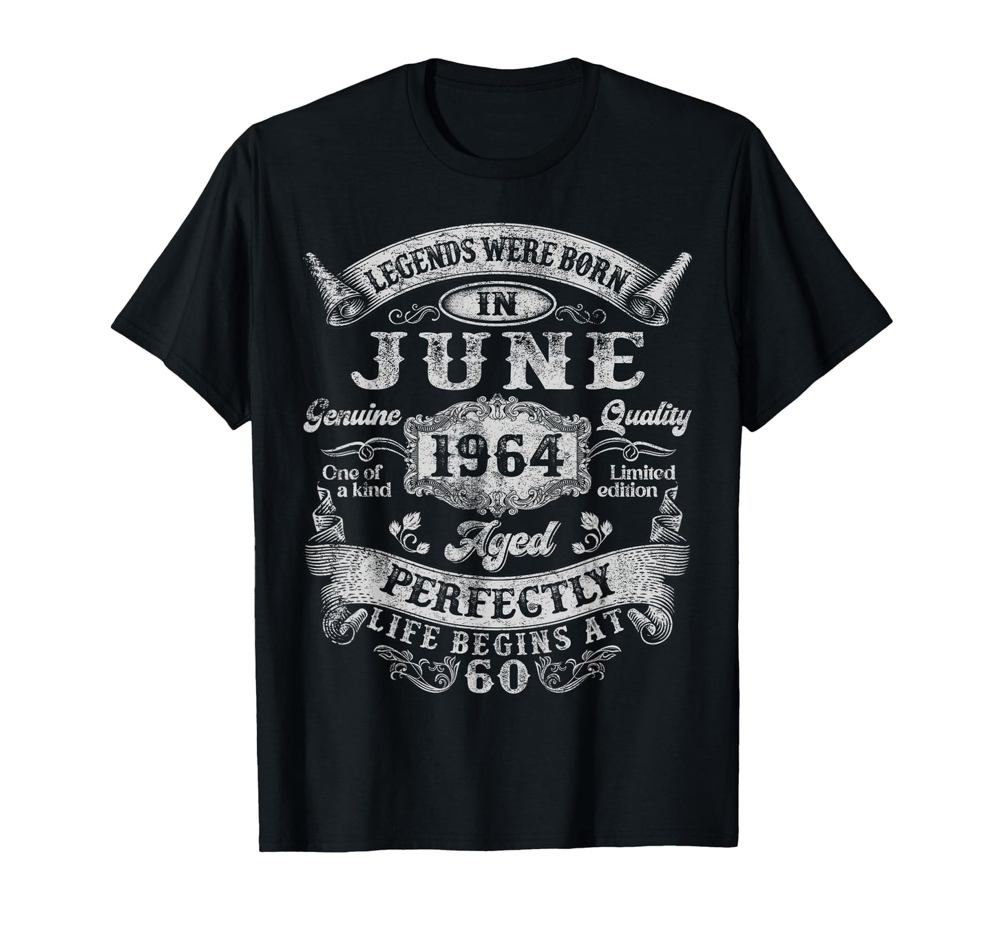Legend Born June 1964 60Th T-Shirt - Fun Novelty Design for Adults - T-Shirt, Sweatshirt, Hoodie