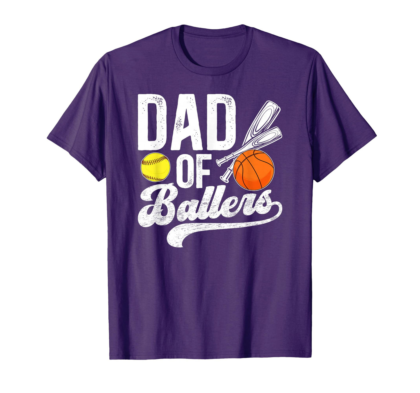 Dad Ballers Softball Basketball Dad T-Shirt - Custom Art Print Unisex - T-Shirt, Sweatshirt, Hoodie