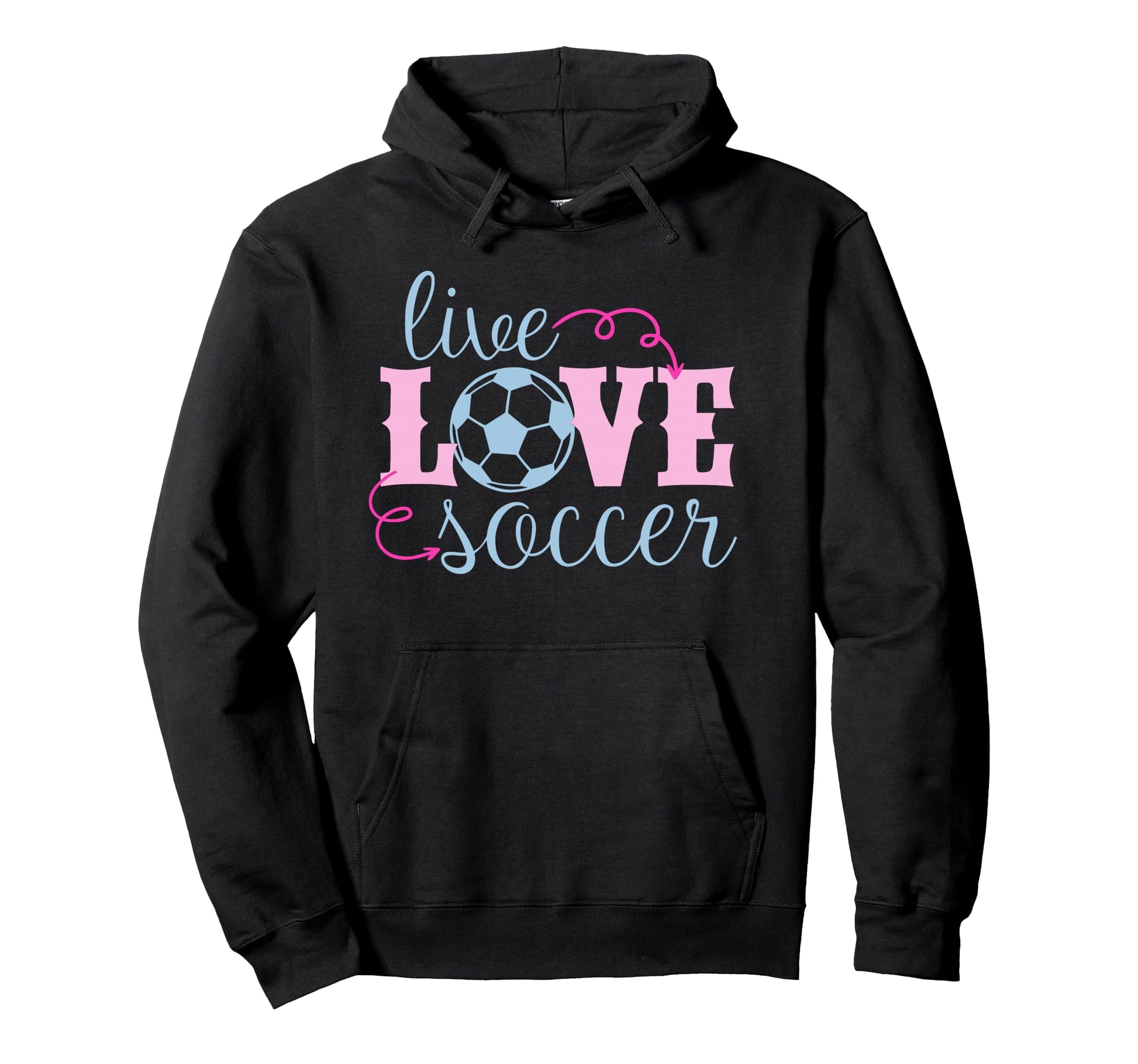 Live Love Soccer Player Female Soccer Hoodie - Custom Art Print for Adults - T-Shirt, Sweatshirt, Hoodie