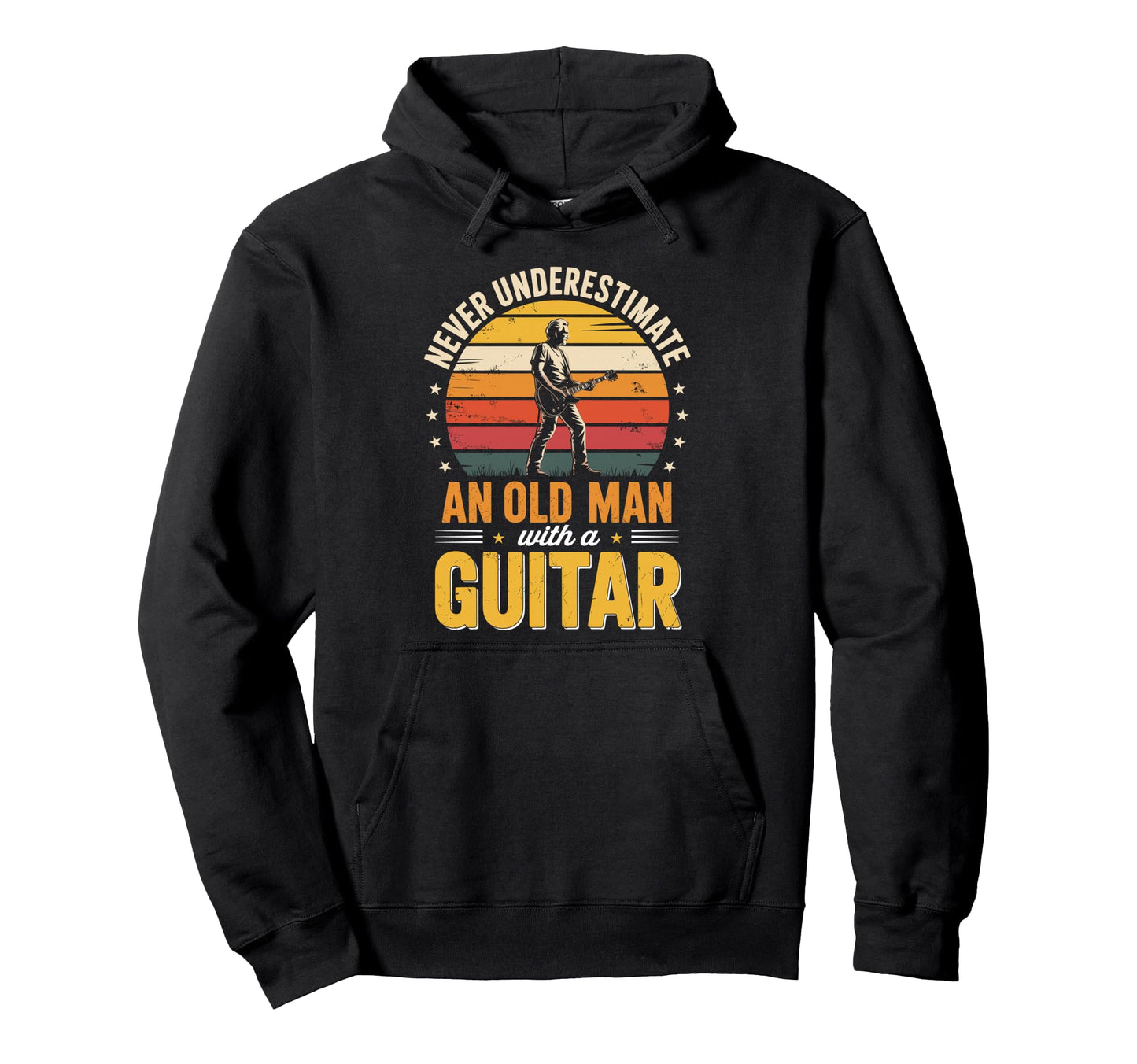 Never Underestimate Old Guitar Hoodie - Aesthetic Graphic Unisex - T-Shirt, Sweatshirt, Hoodie