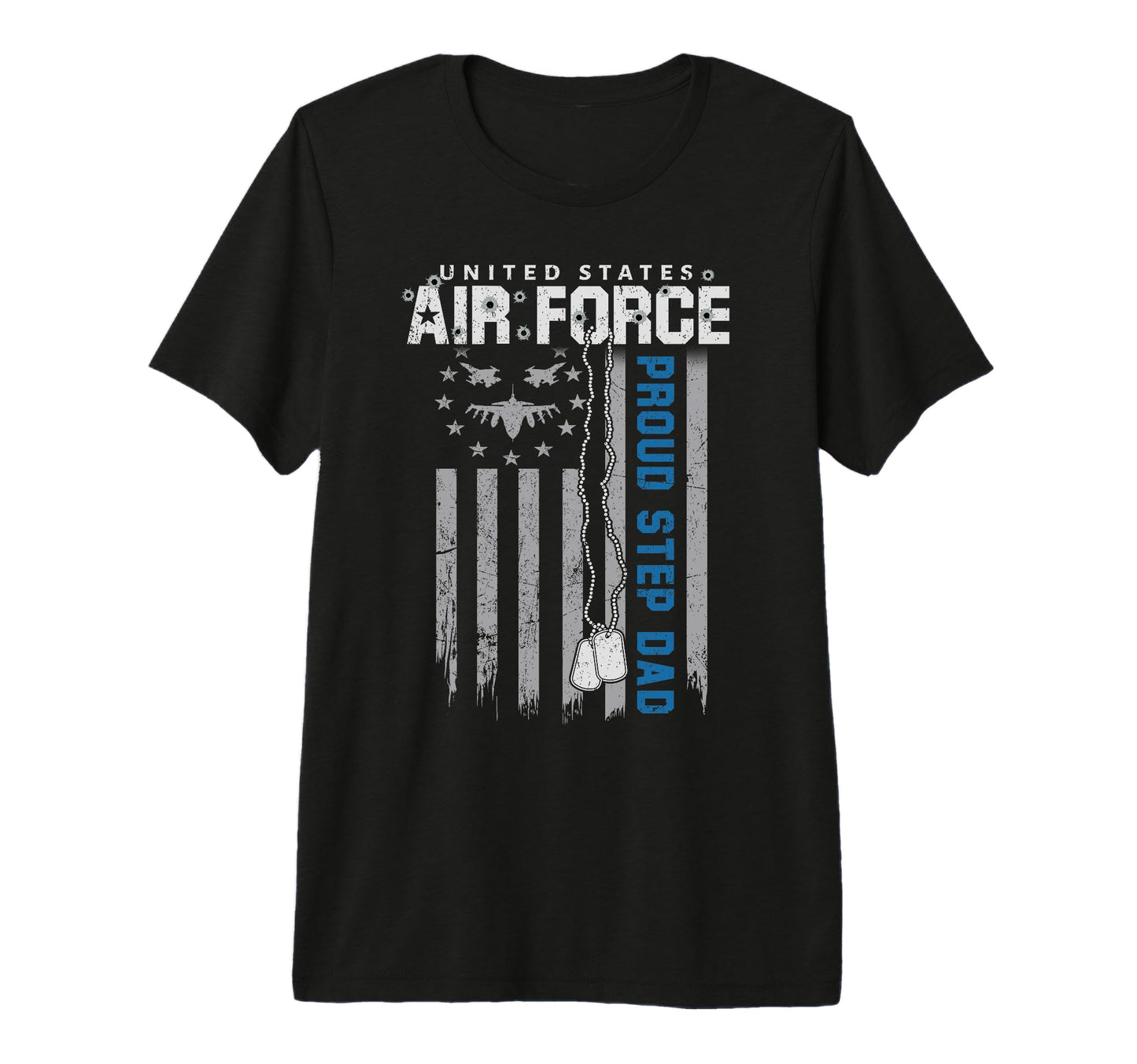 Mens Proud Air Force Step Dad Flag Us T-Shirt - Streetwear Style Men Women - T-Shirt, Sweatshirt, Hoodie