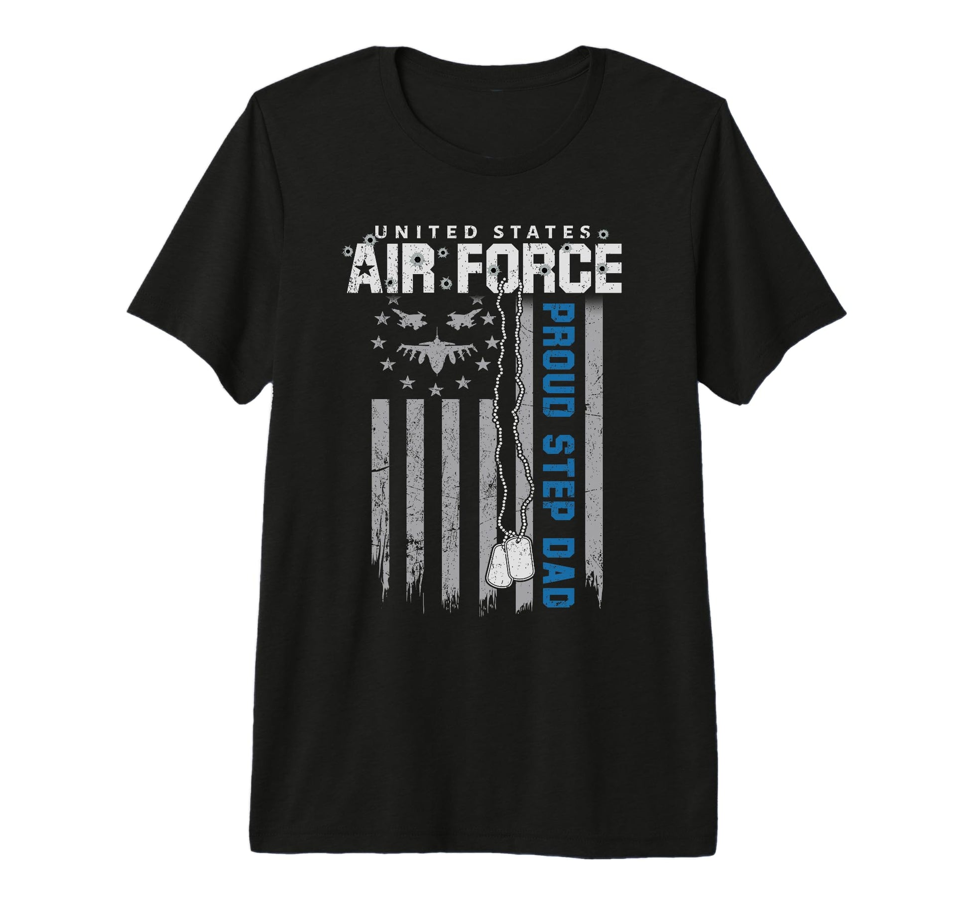 Mens Proud Air Force Step Dad Flag Us T-Shirt - Streetwear Style Men Women - T-Shirt, Sweatshirt, Hoodie