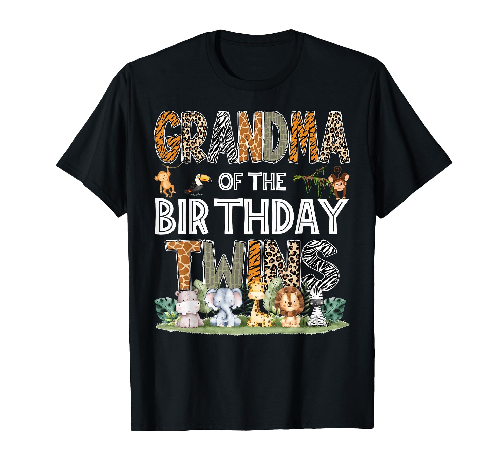 Grandma Birthday Twins Safari Wild T-Shirt - Streetwear Style Men Women - T-Shirt, Sweatshirt, Hoodie