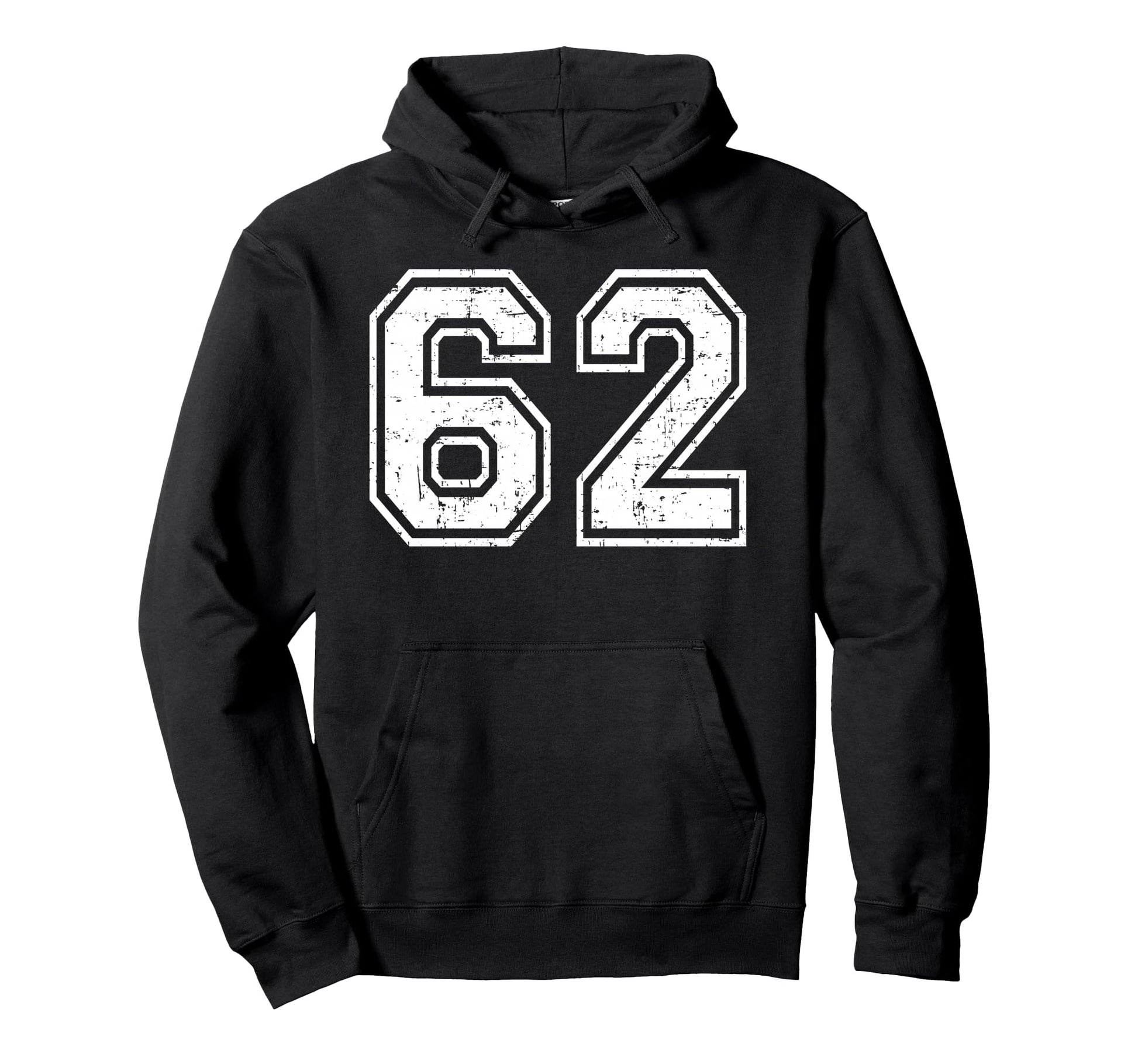 62 Number Sixty Two Team Sports Grunge Hoodie - Graphic Print for Adults - T-Shirt, Sweatshirt, Hoodie