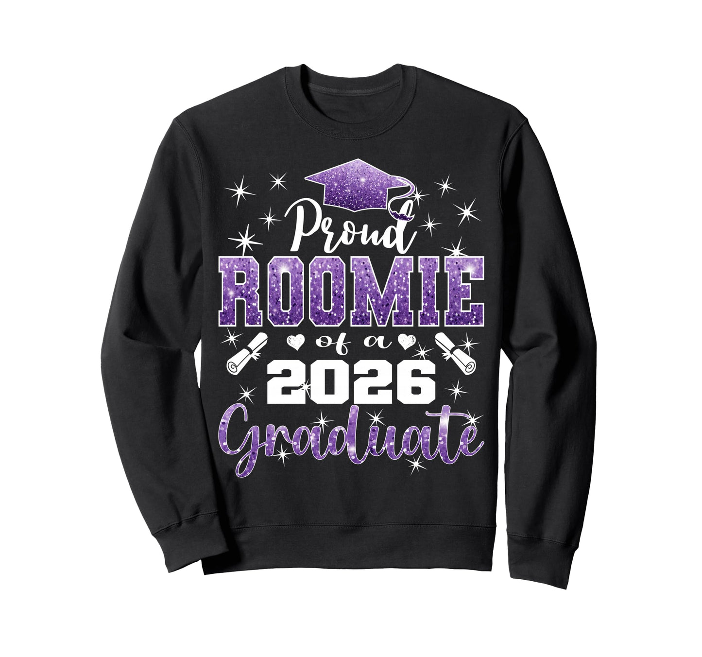 Super Proud Roomie 2026 Graduate Sweatshirt - Graphic Print for Adults - T-Shirt, Sweatshirt, Hoodie