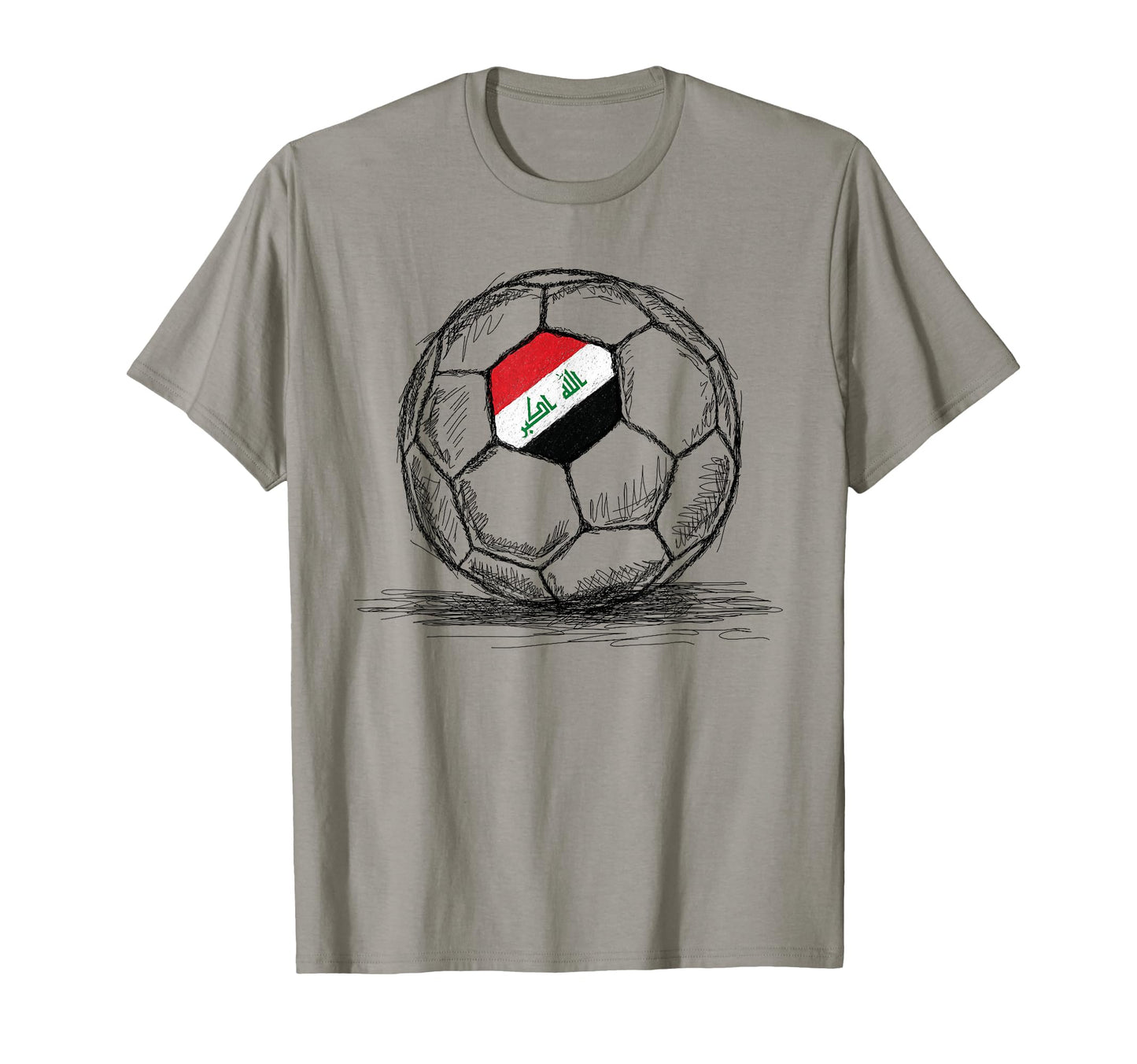 Iraq Iraqi Flag Art Soccer Ball T-Shirt - Custom Art Print Men Women - T-Shirt, Sweatshirt, Hoodie