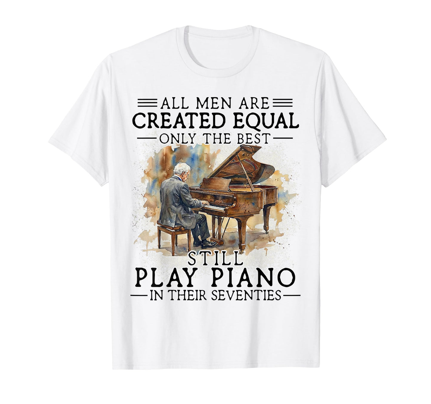 70Th Birthday Piano Gift 70 Years Old T-Shirt - Minimalist Print Men Women - T-Shirt, Sweatshirt, Hoodie