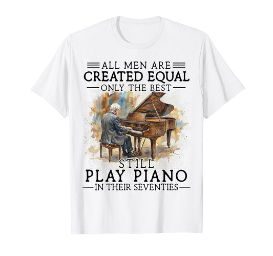 70Th Birthday Piano Gift 70 Years Old T-Shirt - Minimalist Print Men Women - T-Shirt, Sweatshirt, Hoodie