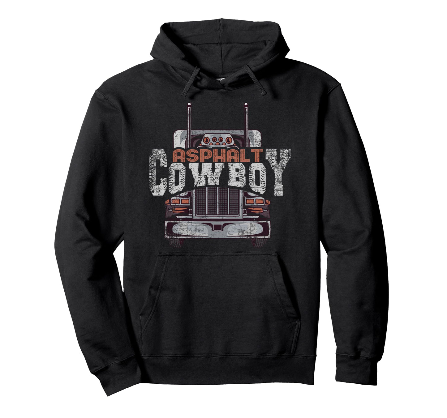 Asphalt Cowboy Truck Driver Trucker Hoodie - Minimalist Print Unisex - T-Shirt, Sweatshirt, Hoodie