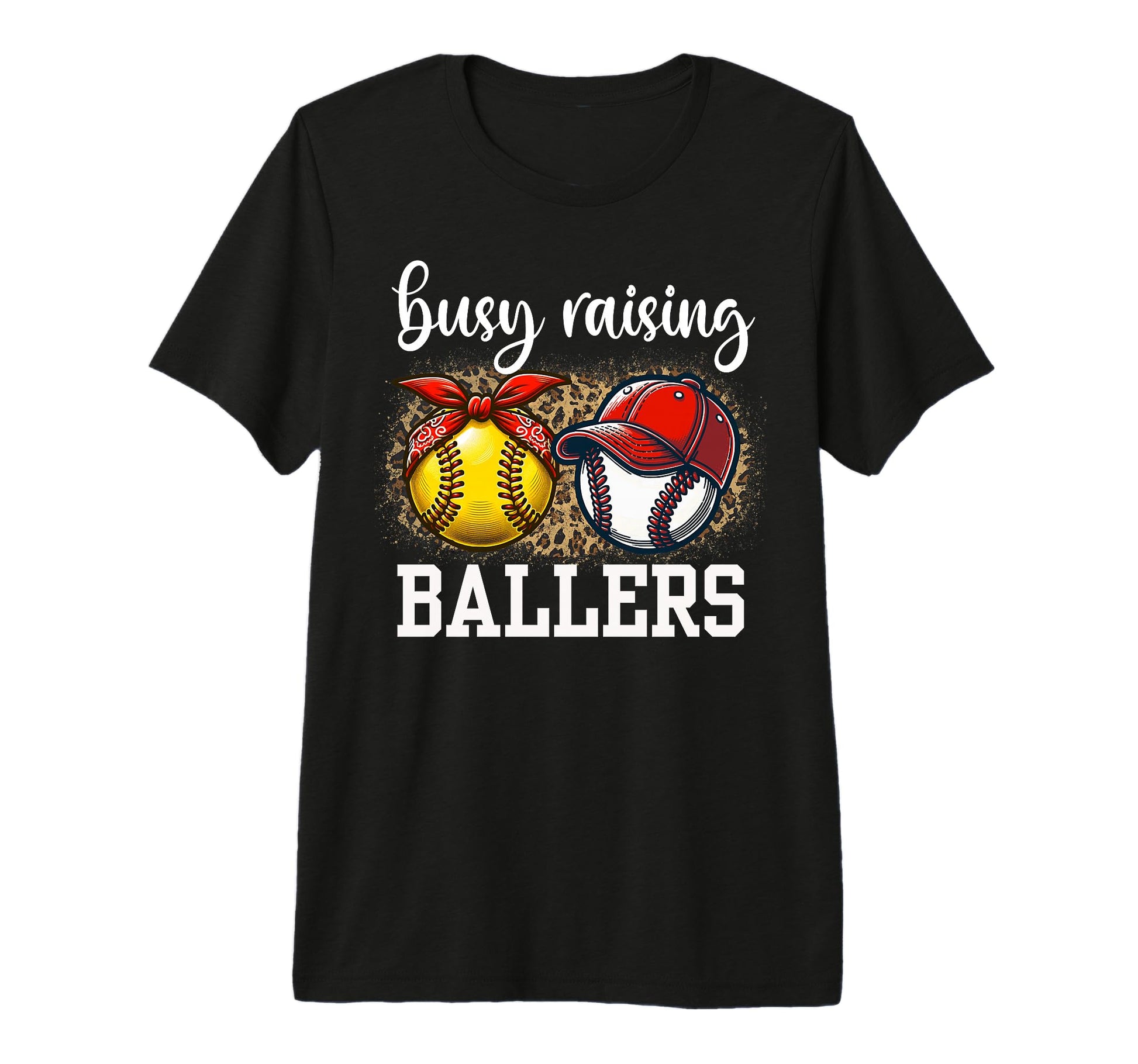 Busy Raising Ballers Softball And T-Shirt - Custom Art Print for Adults - T-Shirt, Sweatshirt, Hoodie