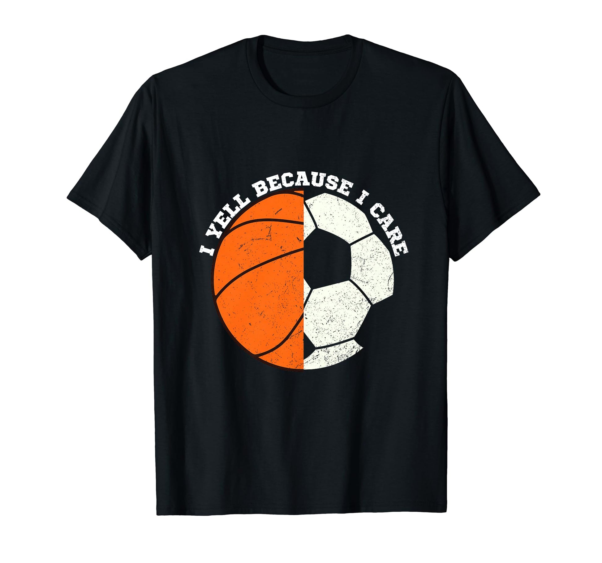 I Yell Because I Care Funny Soccer T-Shirt - Minimalist Print Unisex - T-Shirt, Sweatshirt, Hoodie