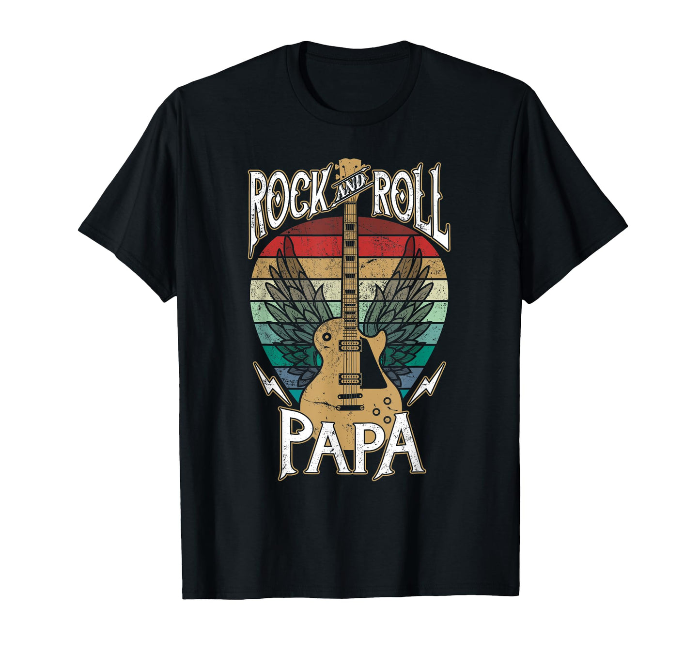 Rock N Roll Papa Guitar Player Music T-Shirt - Minimalist Print Men Women - T-Shirt, Sweatshirt, Hoodie