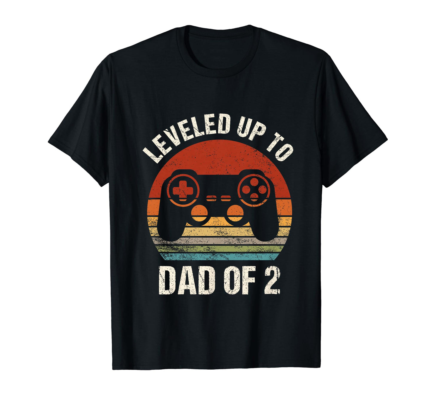 Leveled Up To Dad 2 Gamer Dad Fathers T-Shirt - Unique Graphic for Adults - T-Shirt, Sweatshirt, Hoodie