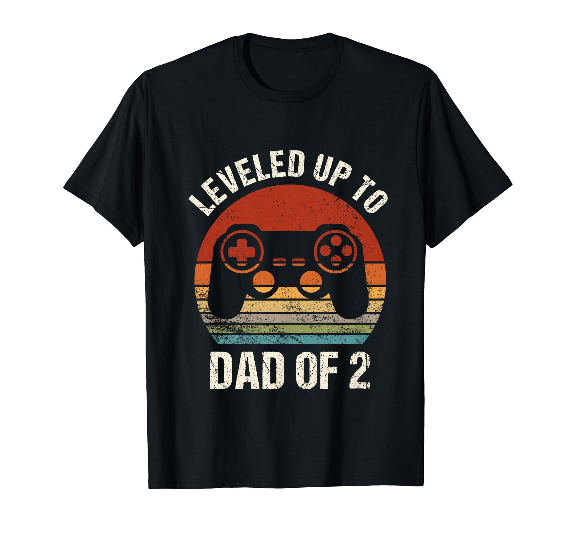 Leveled Up To Dad 2 Gamer Dad Fathers T-Shirt - Unique Graphic for Adults - T-Shirt, Sweatshirt, Hoodie
