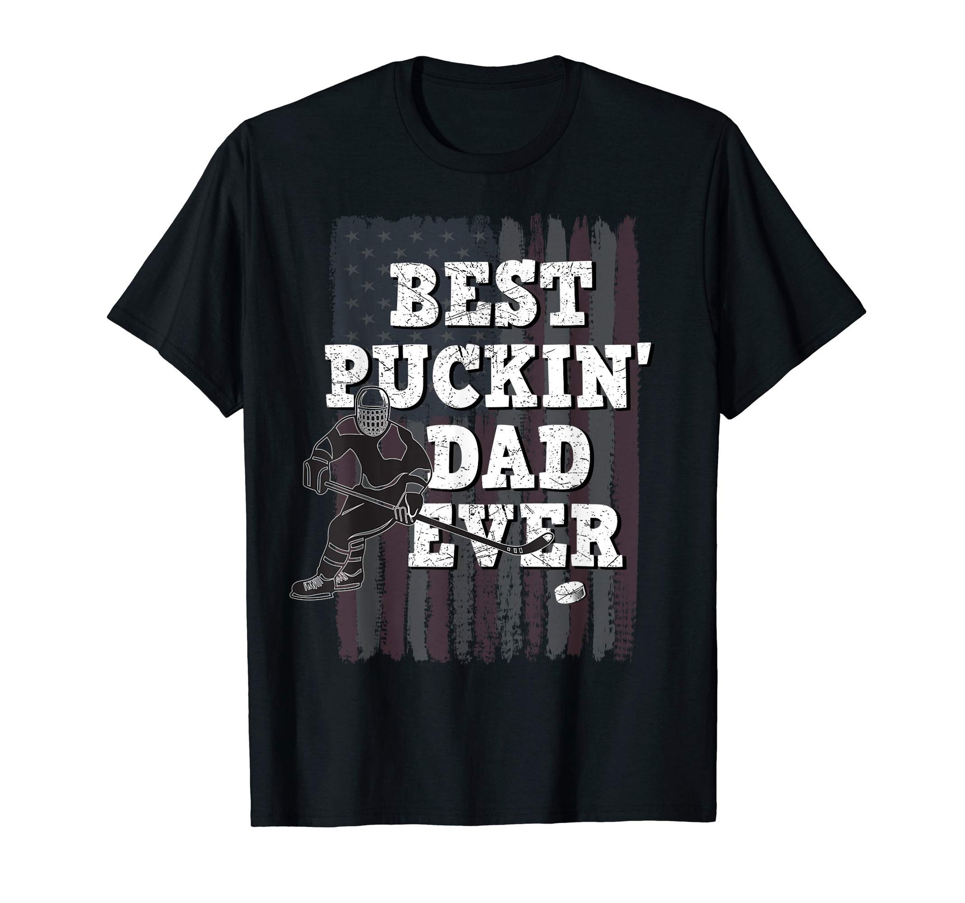 Best Puckin Dad Ever Ice Hockey T-Shirt - Minimalist Print Men Women - T-Shirt, Sweatshirt, Hoodie
