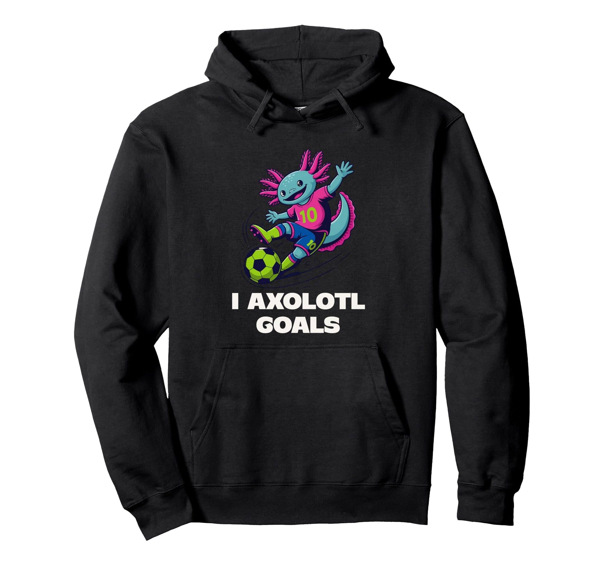 Soccer Mom Axolotl Funny Sports Pun Hoodie - Custom Art Print Men Women - T-Shirt, Sweatshirt, Hoodie