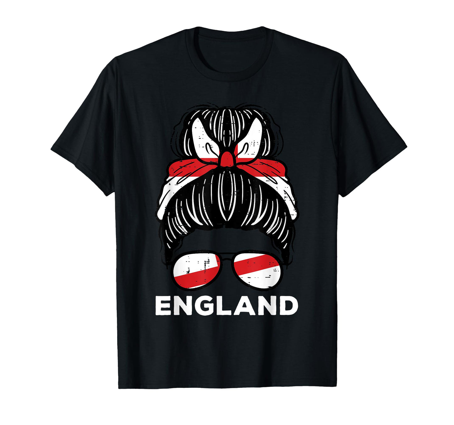 England Flag English Hairbun Football T-Shirt - Trendy Graphic for Adults - T-Shirt, Sweatshirt, Hoodie