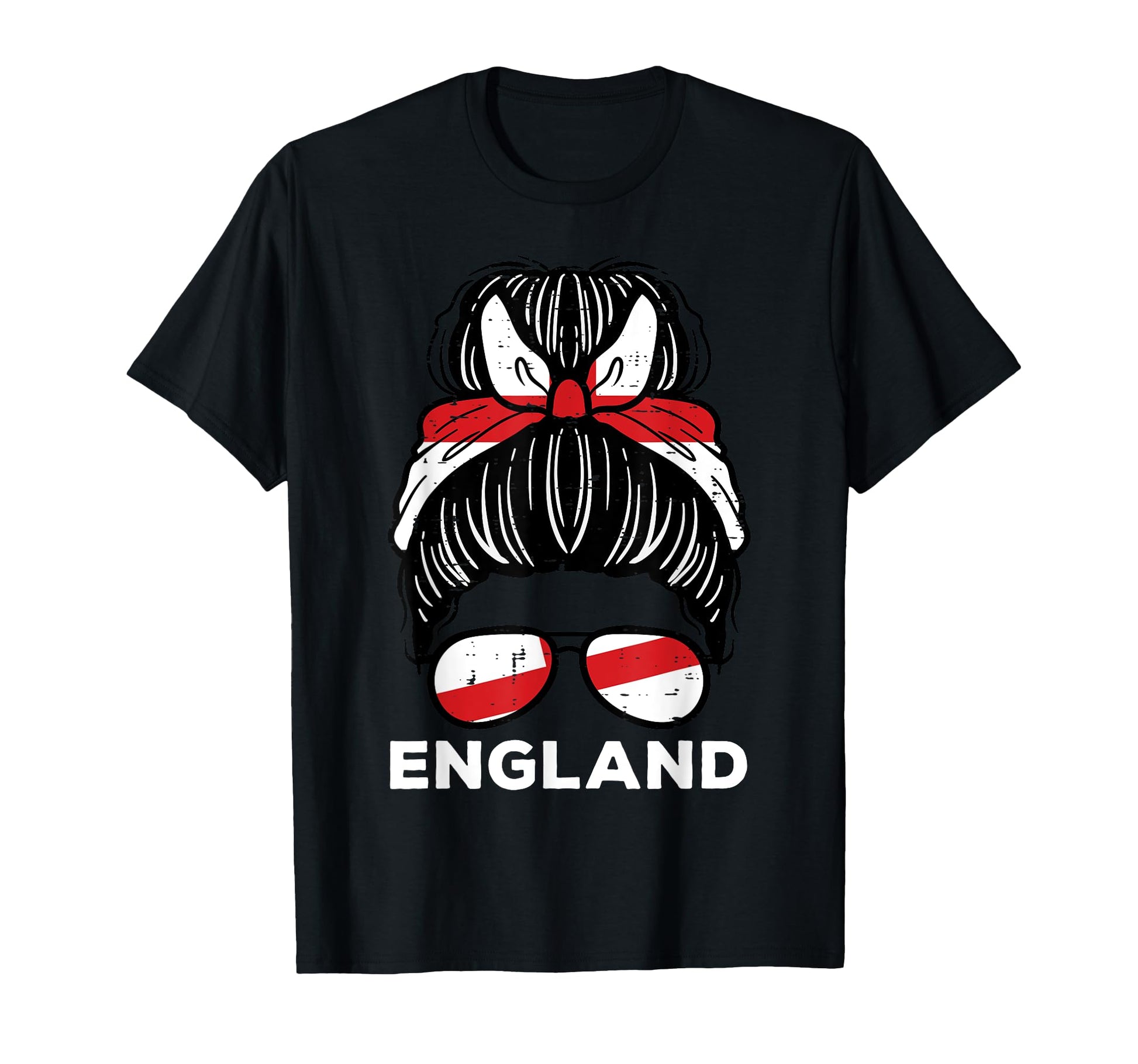 England Flag English Hairbun Football T-Shirt - Trendy Graphic for Adults - T-Shirt, Sweatshirt, Hoodie