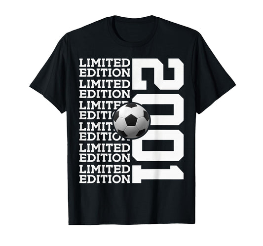 2001 Soccer 25Th Birthday T-Shirt - Trendy Graphic for Adults - T-Shirt, Sweatshirt, Hoodie